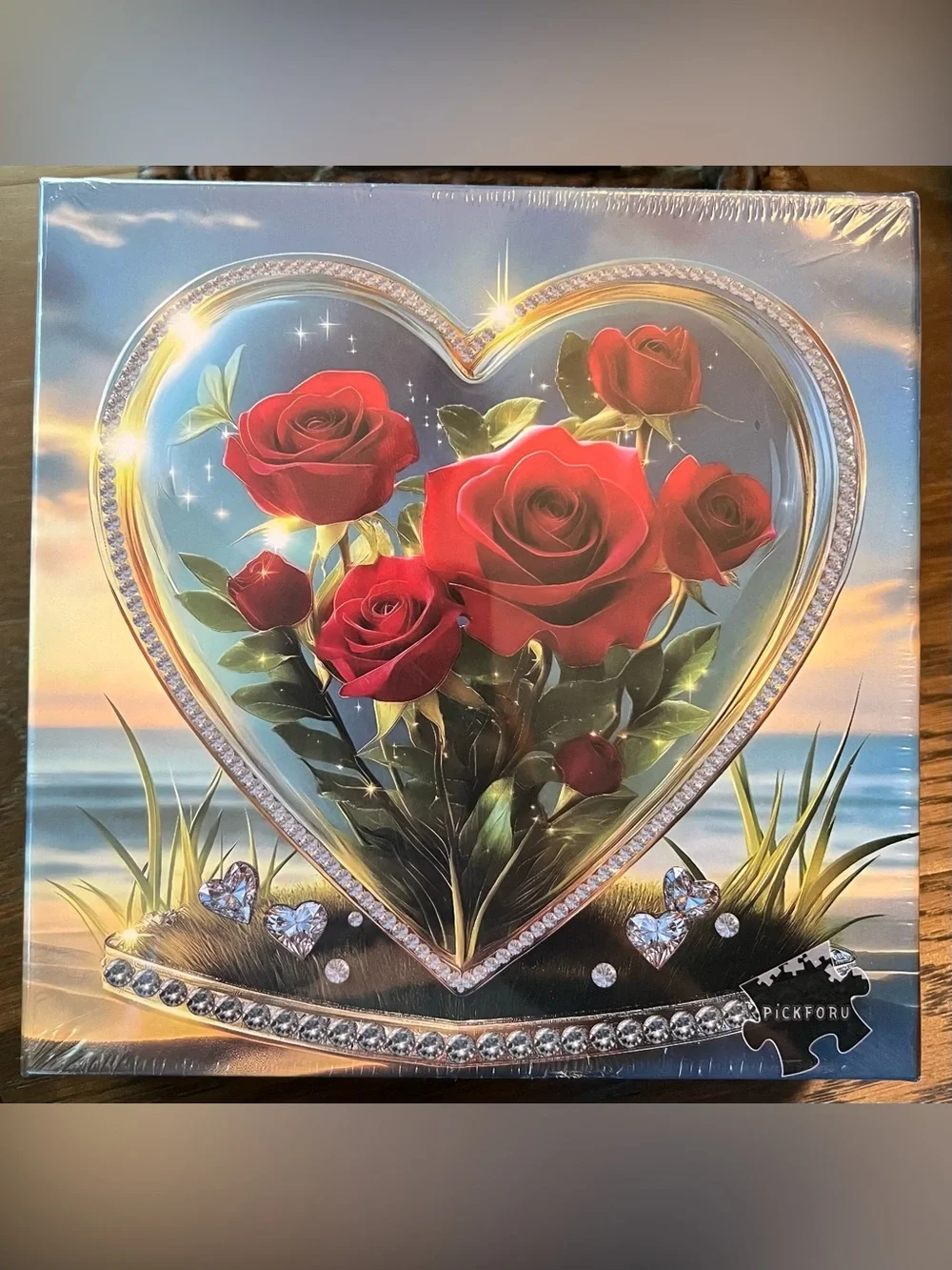Unbranded 1000 PC Puzzle Heart Red Rose
